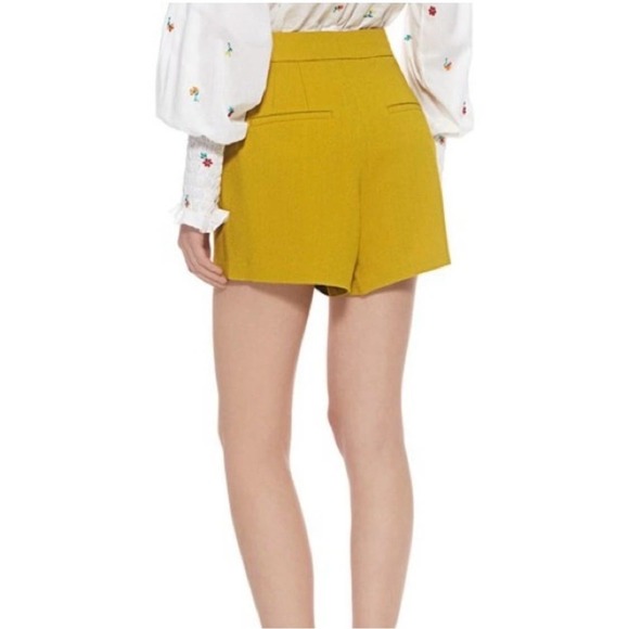 A.L.C. Cohen High Waist Shorts $365 Citrine Size 6 Mustard Yellow Tailored Fit - Picture 5 of 10